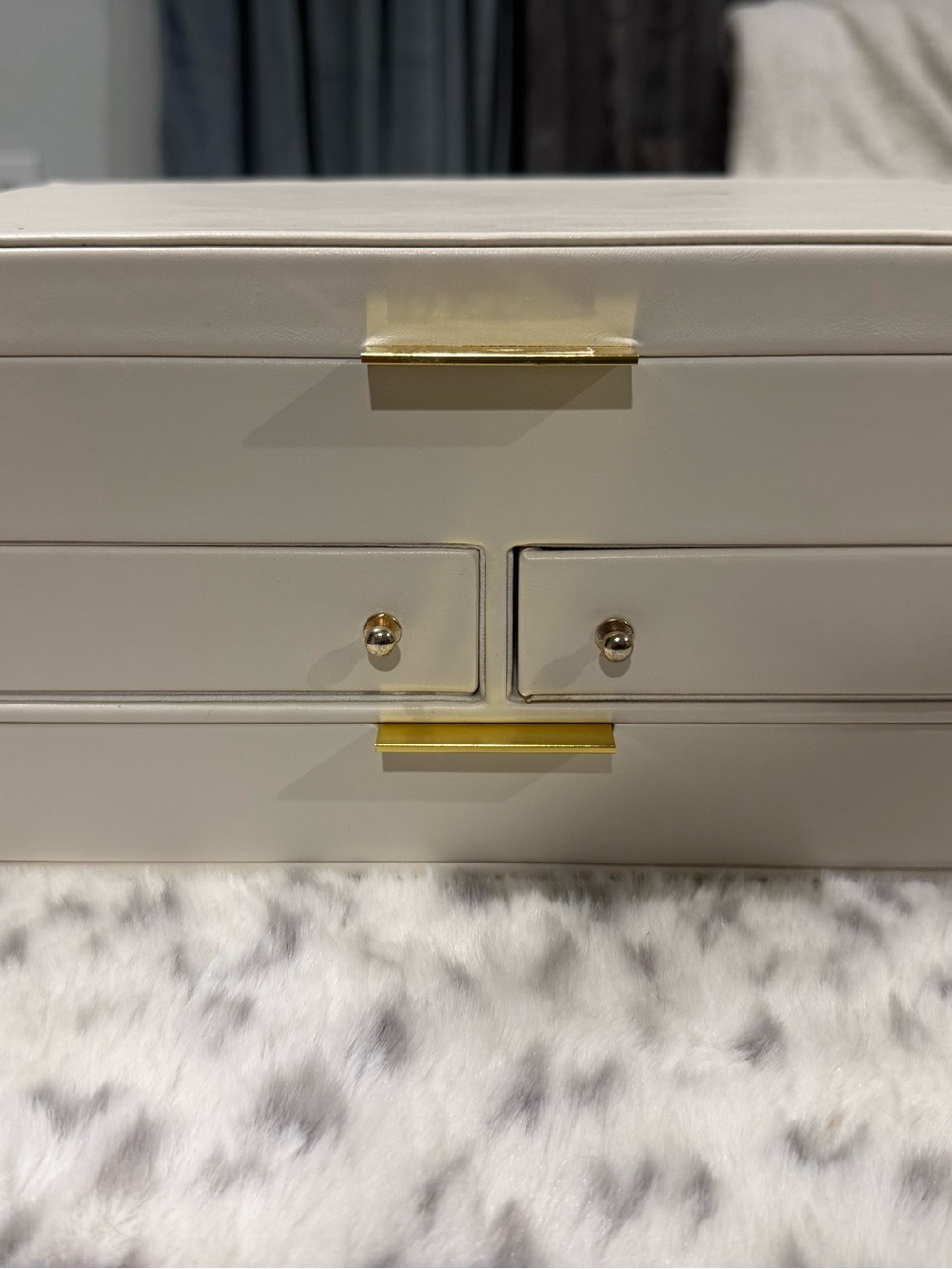 Target Cream Jewelry Box with Gold Hardware